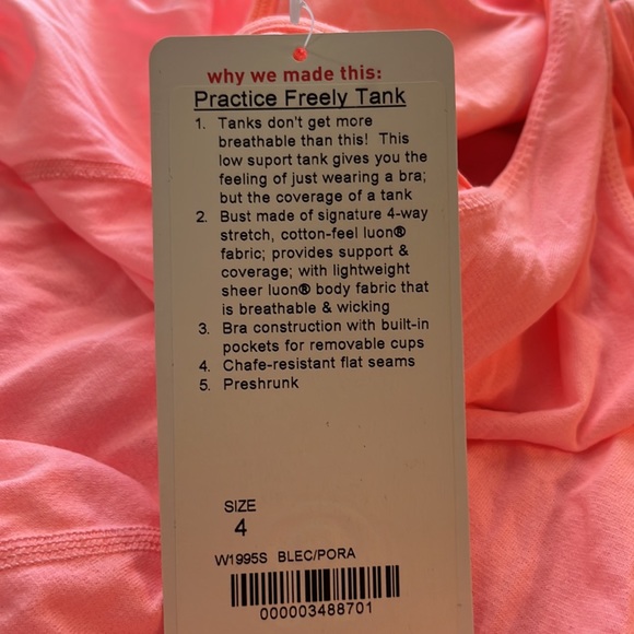 NWT’s Lululemon Practice Freely tank. Size 4 - Picture 9 of 9
